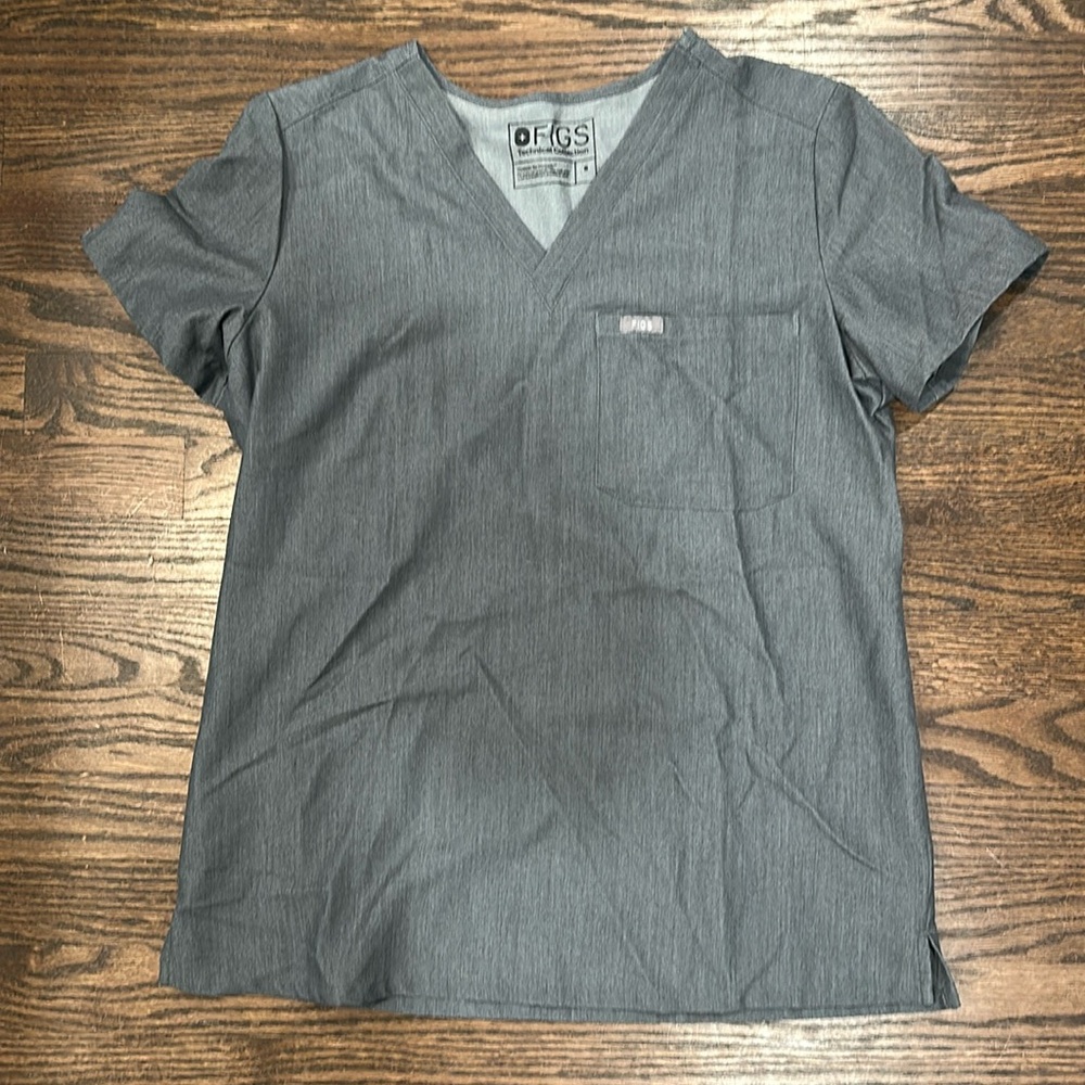 FIGS gray one pocket scrub top
